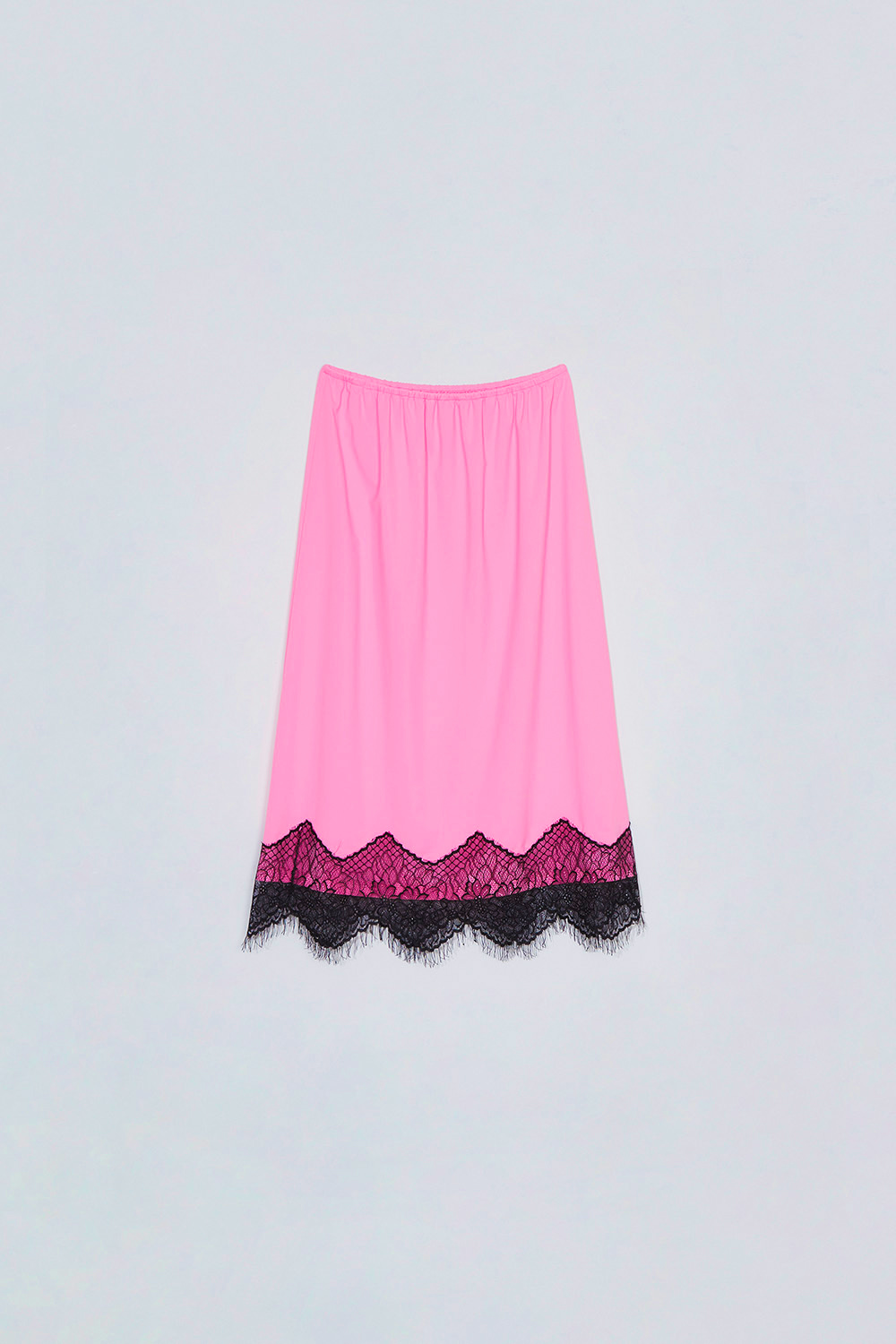 Lace banding skirt_pink