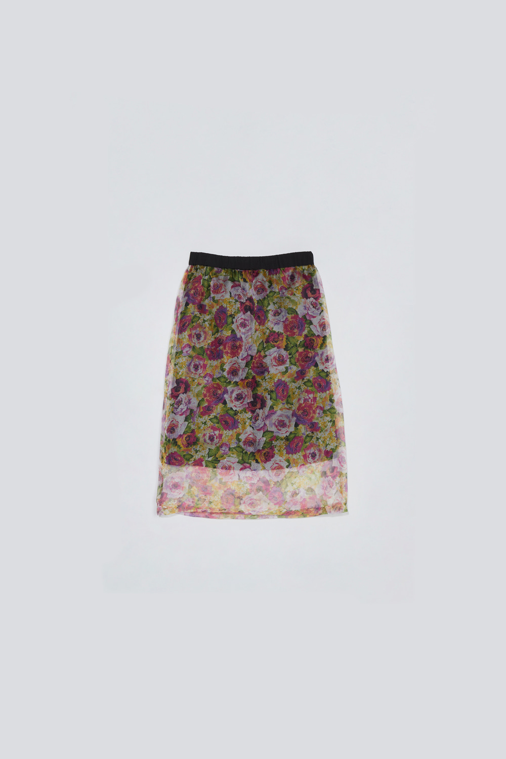 Flower see-through skirt_purple